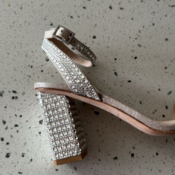 Antonio Melani Marryanna Rhinestone Embellished Ankle Strap Dress Sandals Sz 7.5 - Picture 13 of 14